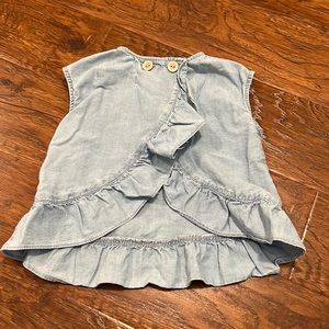 Zara denim like open back kids top. 12-18 months
